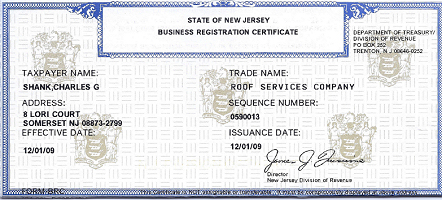NJ Business Certificate