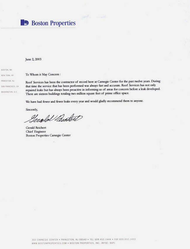 Recommendation Letter For Business from www.roofservicescompany.com